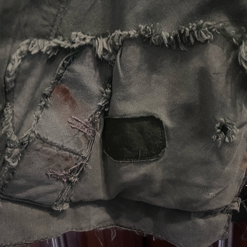 Men's Olive Patchwork Military Jacket - Picture 5 of 9